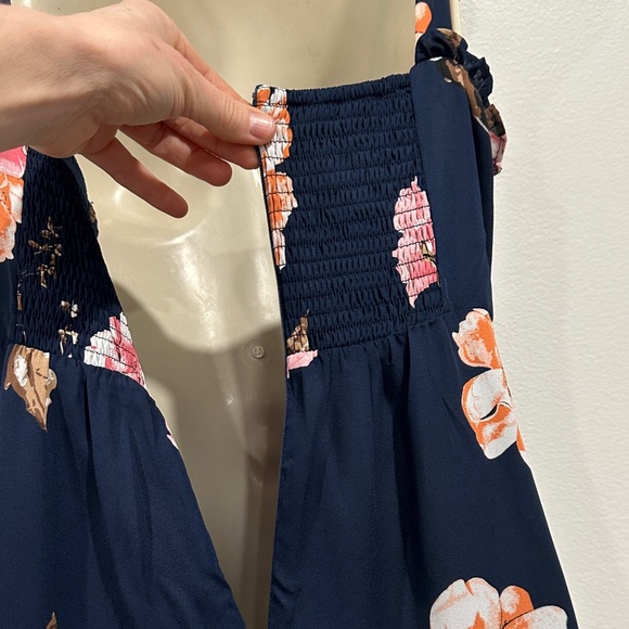 Lulu's Navy and Pink Floral Maxi Dress - Picture 12 of 14